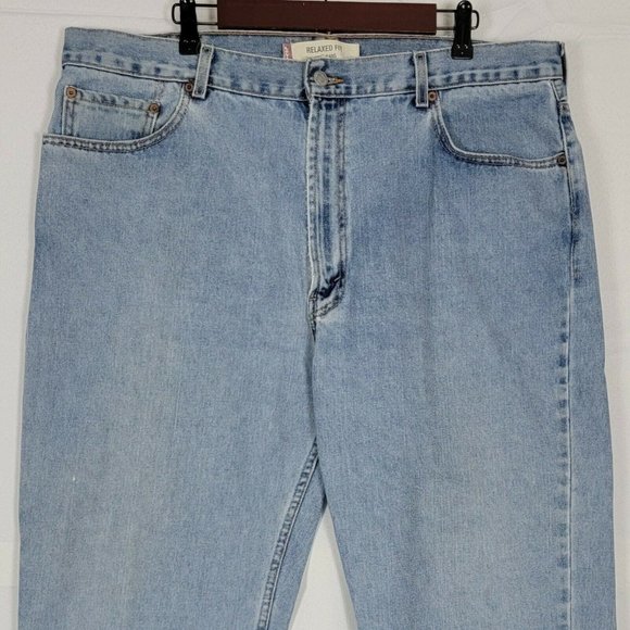 Vintage Levis 550 Jeans Mens 40x30* Blue Relaxed Straight Leg Black Bat Wing Tag - Picture 3 of 12